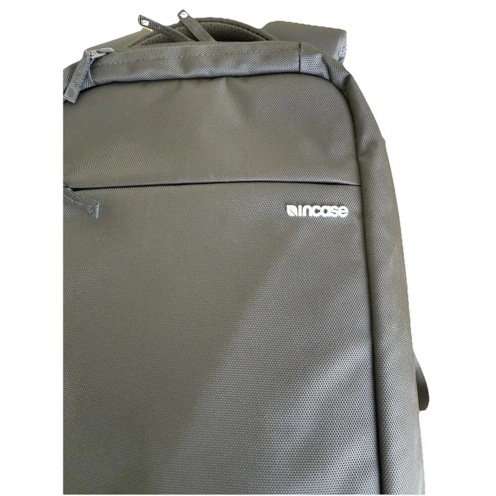 Incase Gray Polyester Padded Backpack for Laptop Solid Pattern Tech Gear EUC